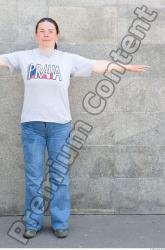 Whole Body Woman T poses White Casual Chubby